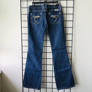 Frankie B Embroidered Low Rise Jean, Made in USA Size : 6